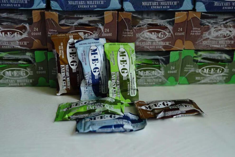 meg事口香糖美国militaryenergy事级咖啡因口香糖多规格留兰香味5片