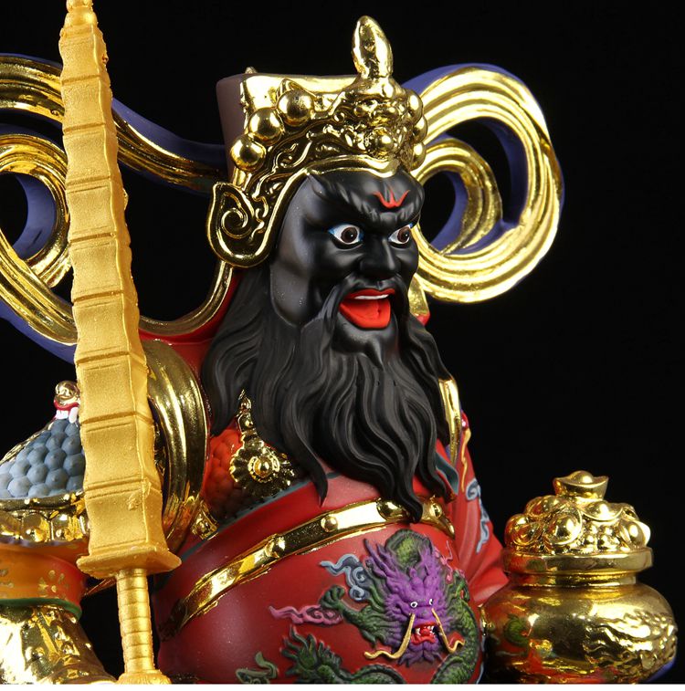 赵公明财神关公财神像财神爷赵公明汉白玉武财神骑虎像赵公明神像树脂