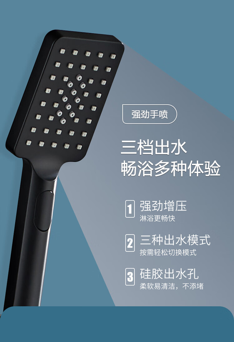 定做德国adula黑色淋浴花洒套装恒温家用全铜浴室增压挂墙式淋浴套装