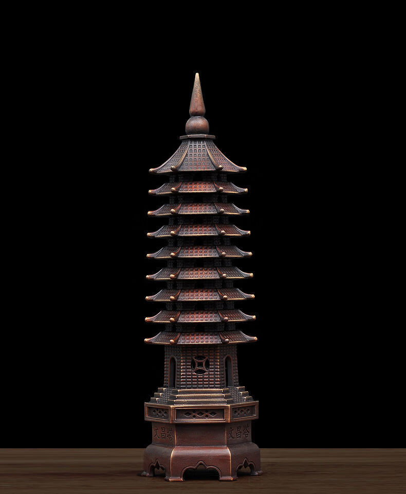 禾佳成文昌塔摆件9层十三层铜九层铜学业事业书房摆饰学生书桌工艺品6