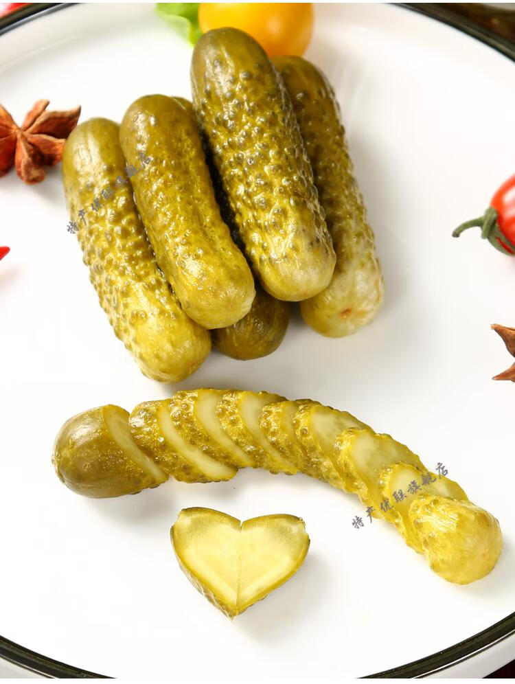 俄式酸黄瓜俄罗斯罐头小青瓜酱瓜咸菜配菜即食泡菜500g 金鹰酸黄瓜