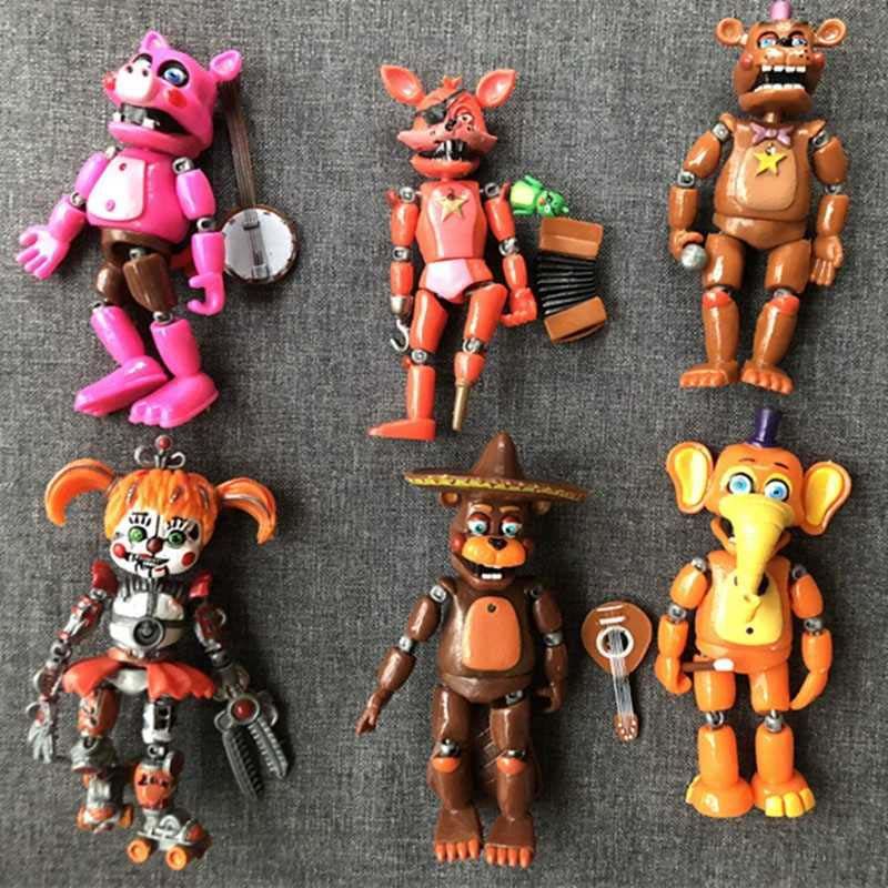 1夜后宫模拟披萨店公仔带灯光可拆卸可动儿童玩偶玩具熊弗莱迪 披萨店