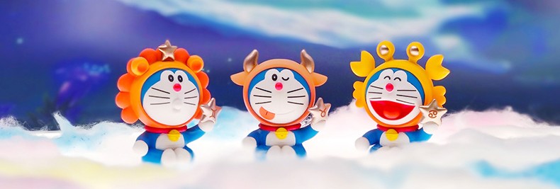哆啦a梦十二星座盲盒机器猫公仔盒蛋 蓝胖子12车载摆件 哆啦a梦12星整