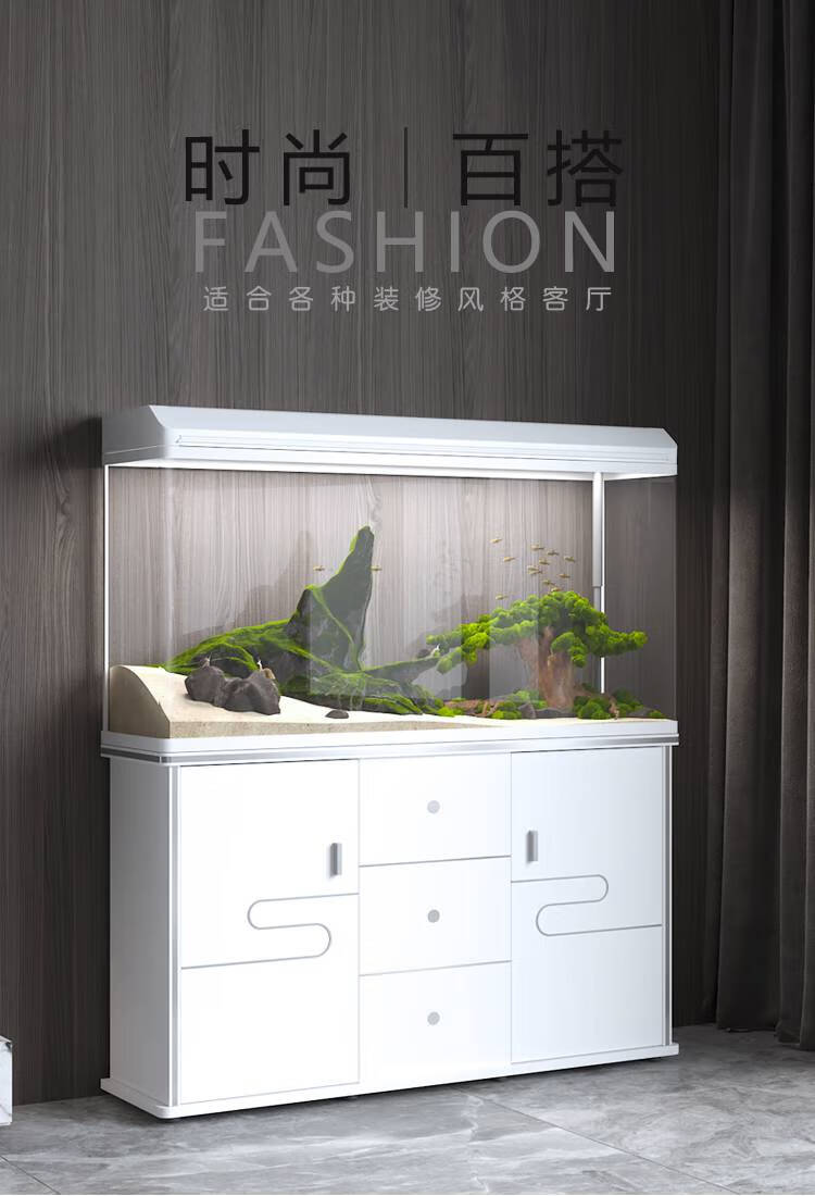 鱼缸水族箱客厅带柜子西龙鱼缸水族箱中型客厅小型家用免换水生态增氧