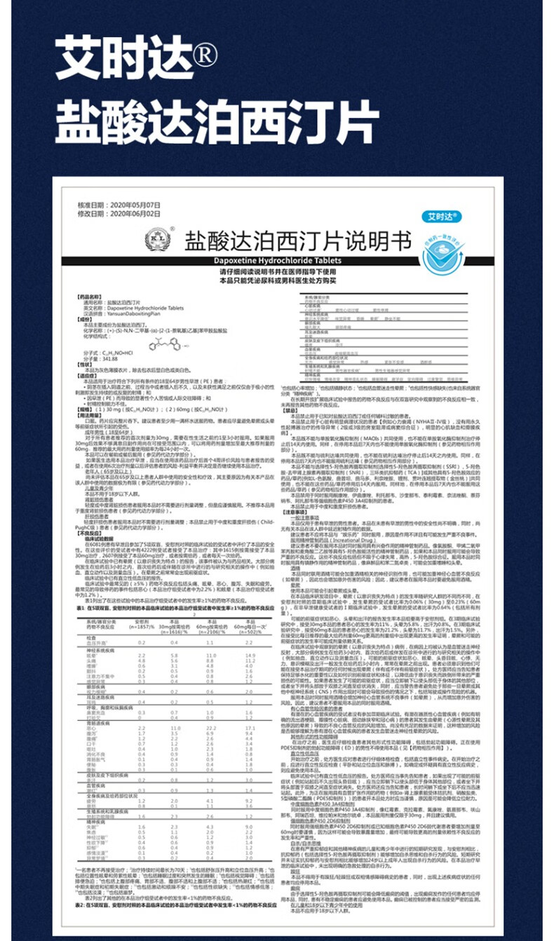 盐酸达泊西汀处方照片图片