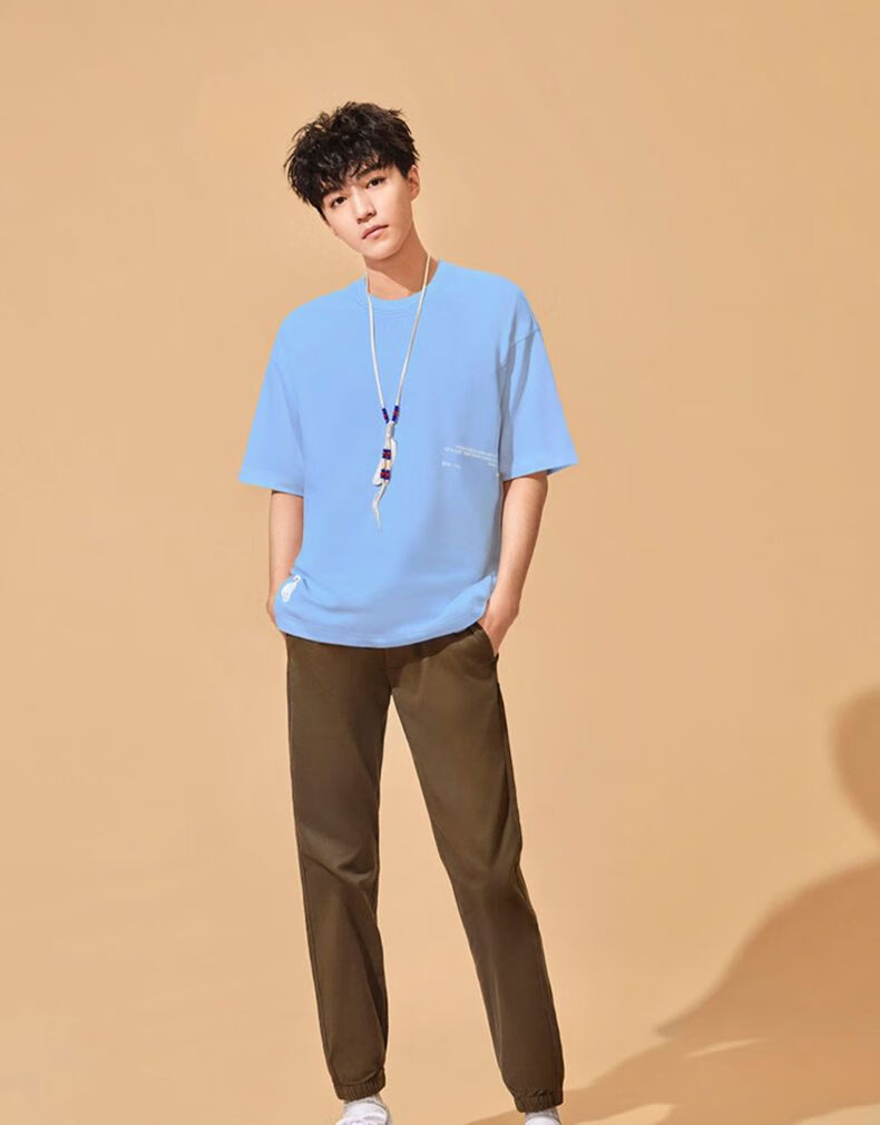 itchocoolate王俊凯同款短袖t恤男夏季新品多色1052ppl淡紫色m