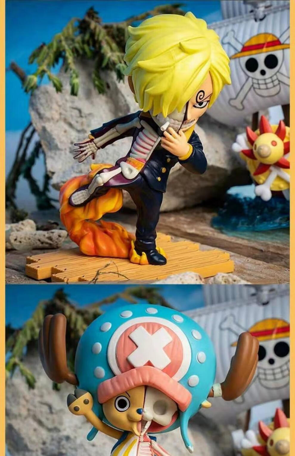 海贼王盲盒半解刨 国产优质版航海王盲盒路飞索隆娜美手办半解刨山治