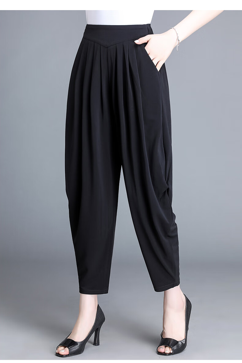 女式中老年夏季长裤萝卜裤罗卜妈妈哈伦裤女时尚宽松休闲薄款运动裤zw