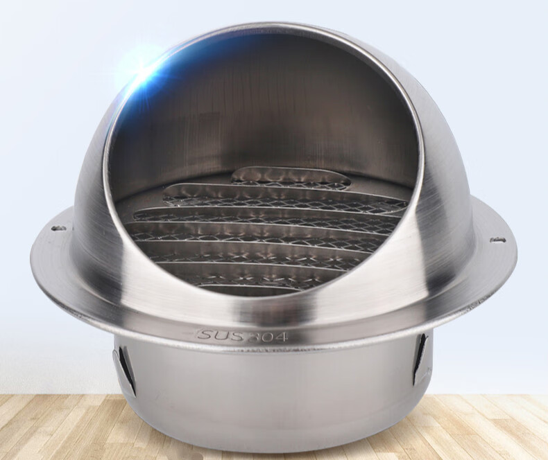 304不锈钢风帽油烟机排烟管外墙出风口防风罩墙外排风口防雨 304拉丝