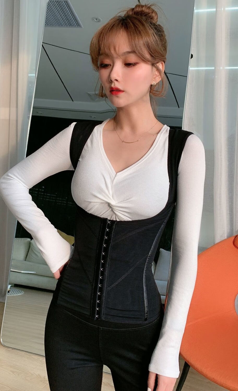 收腹带塑身衣驼背产后束腰365度塑形挺胸收肚子女 黑色【简装无礼盒】