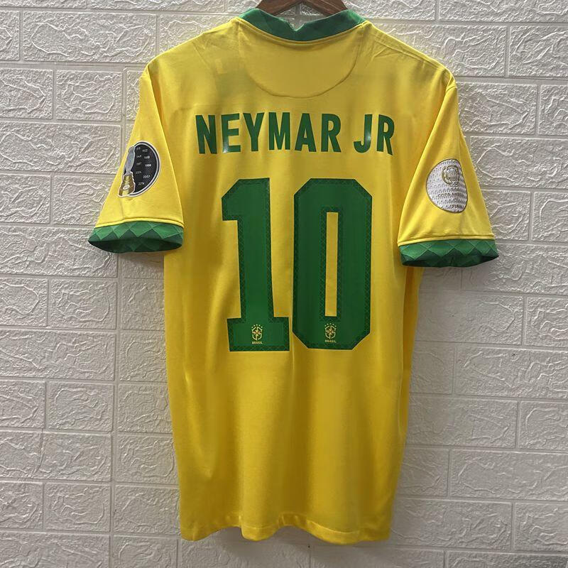 滕讯体育同款巴西球衣2021欧洲杯国家队球迷版主场10号内马尔短袖足球