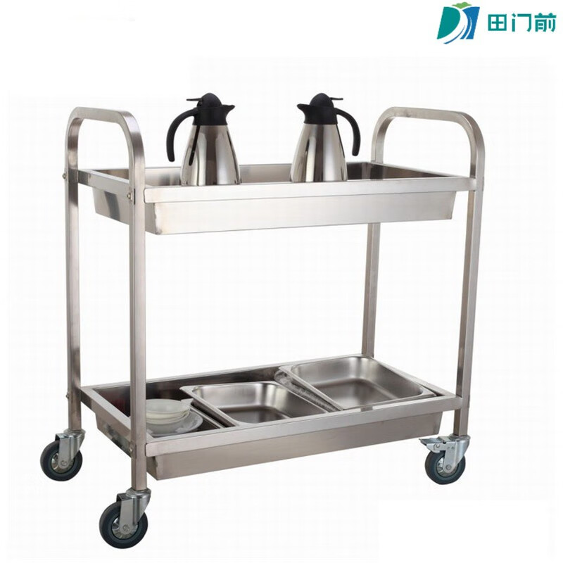 乐学森加厚不锈钢餐车二三层手推车收餐车送餐车酒店快餐店收碗车餐厅