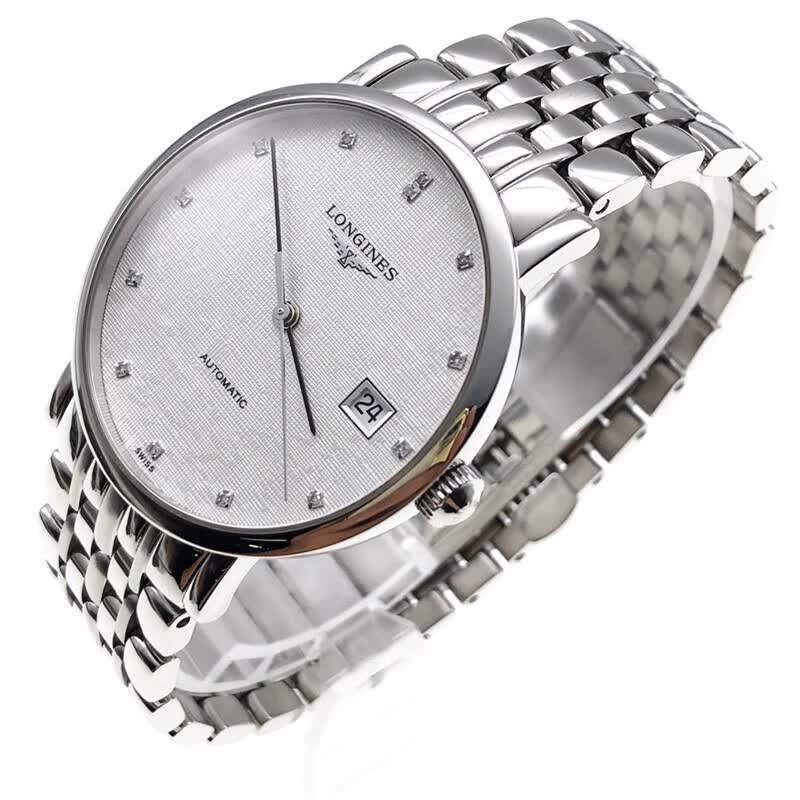 二手95新浪琴longines博雅系列二手自动机械男表背透黑面白面刻度钻