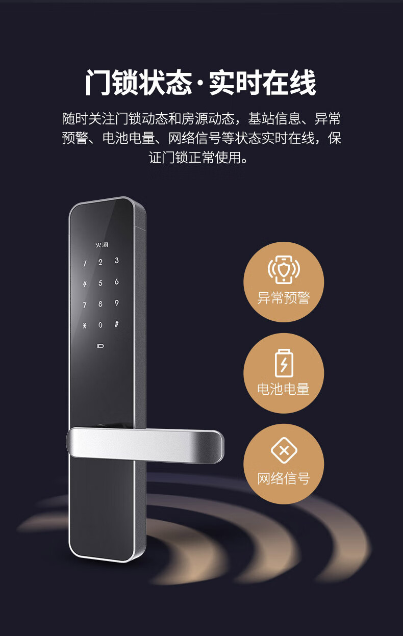 定制火河230s智能密码锁民宿果加开锁途宾馆刷卡家锁公寓锁电子蛋壳锁