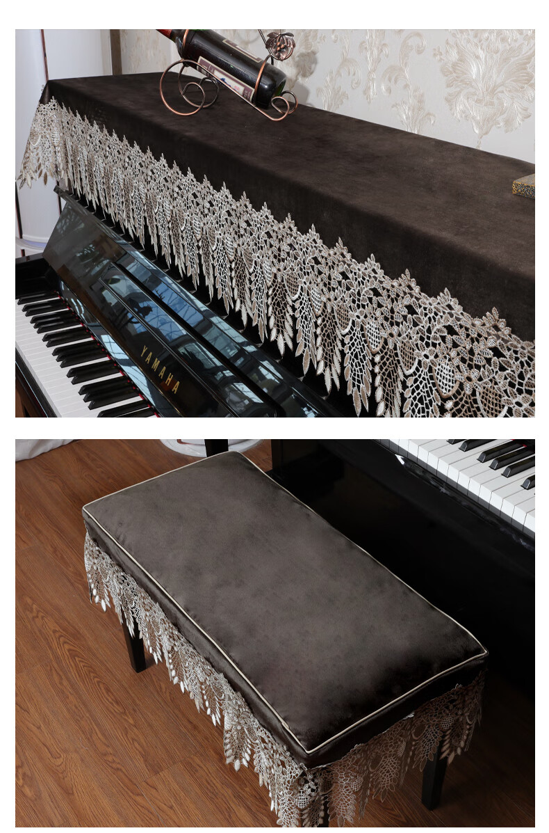 钢琴罩布欧式钢琴罩半罩子新款现代简约钢琴披盖布防尘布艺琴布电子琴