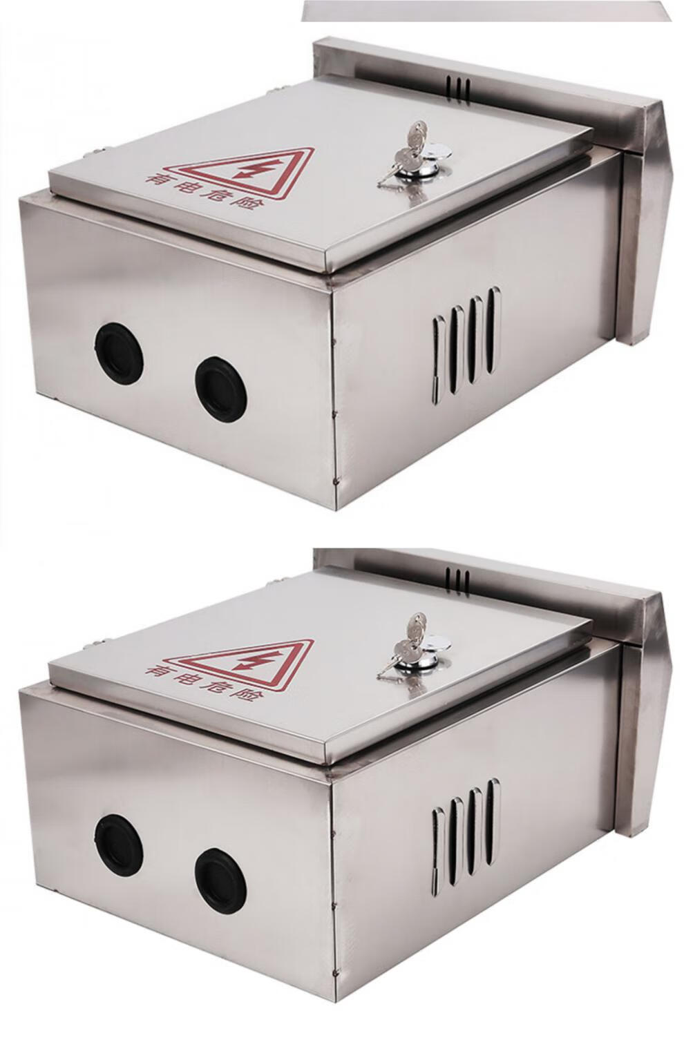 青霞户外不锈钢防雨箱配电箱室外箱防水防雨箱监控设备箱400500180