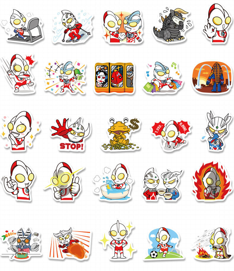 50张奥特曼贴纸(大号) 【大号6cm左右 小号4cm左右】【图片 价格
