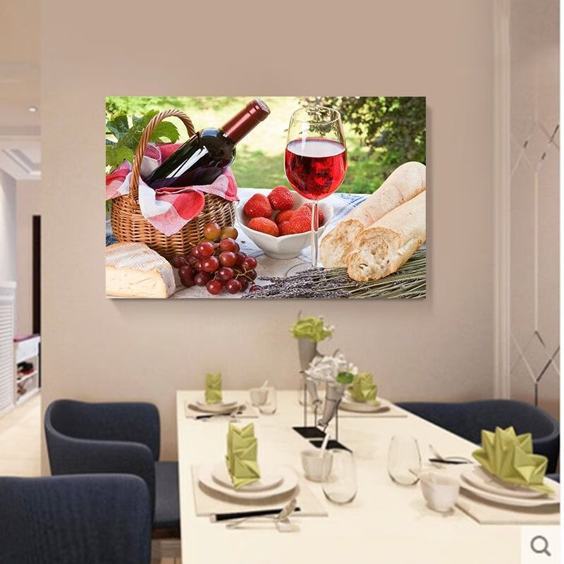 挂画餐厅挂画简约现代饭厅厨房装饰画水果墙壁挂画小清新餐桌背景画bm