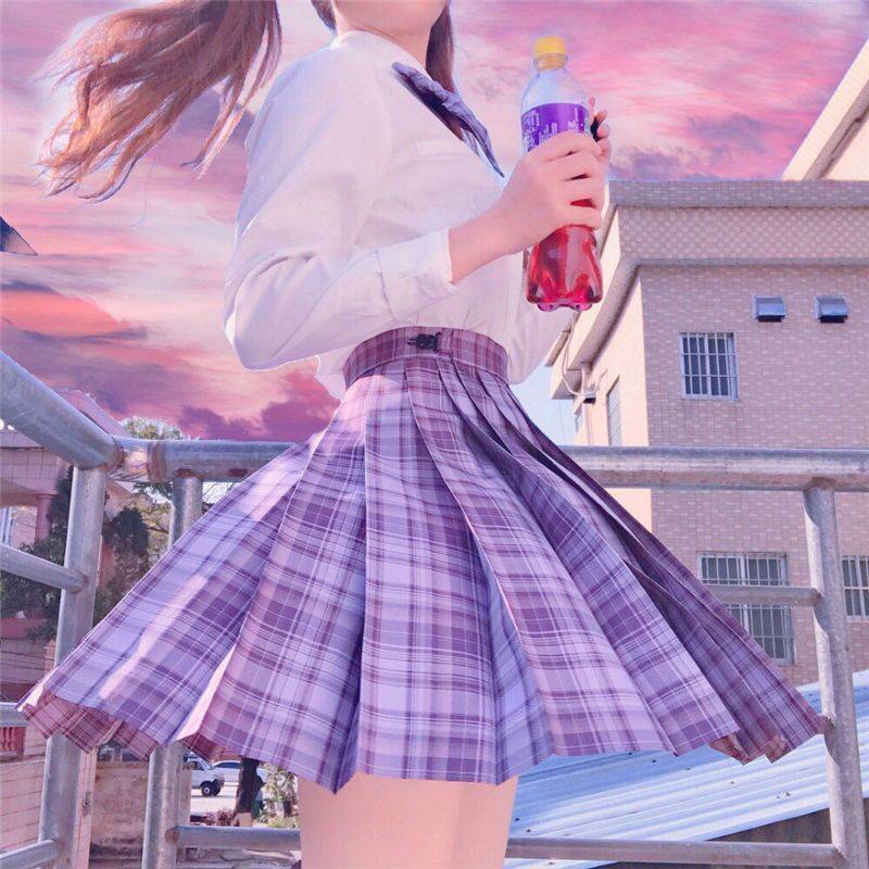 jk制服全套jk制服套装正版温柔一刀格裙百褶短裙子水手服女学生班服