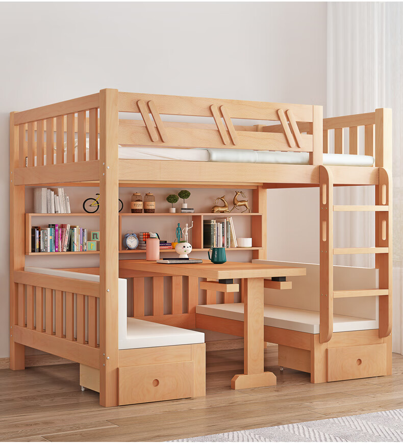 双人床上下铺成人上下铺双层床实木两层双人家用成人小户型省空间高低