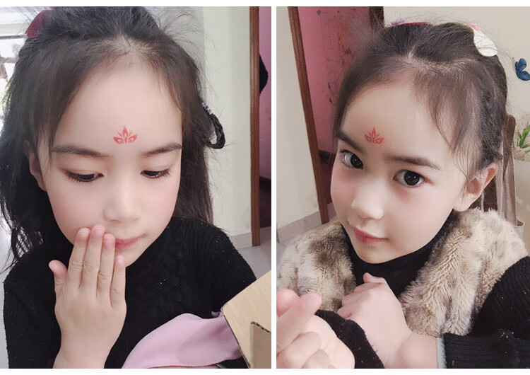 儿童眉心贴花钿额贴新娘古装额头印花汉服古风宝宝纹身贴水