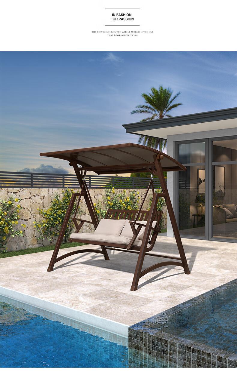 紫叶室外秋千庭院双人摇椅别墅露台荡秋千户外院子吊椅花园秋千椅