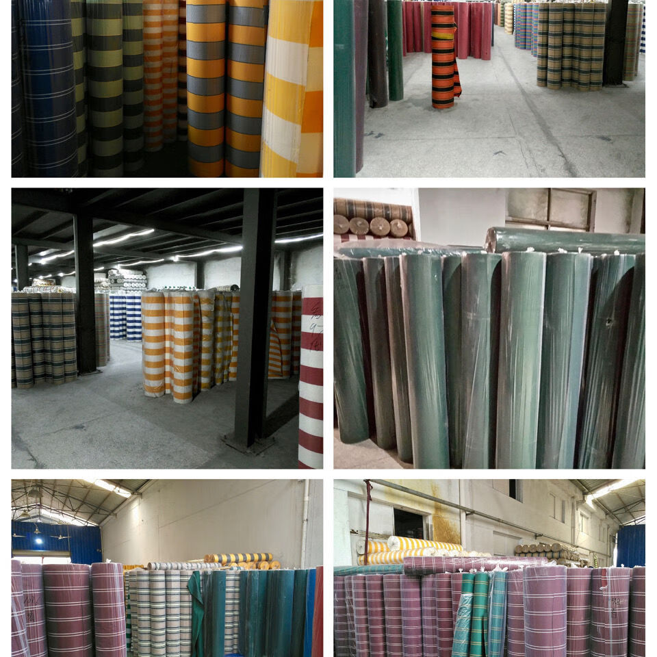 加厚防水雨棚布面料蓝白红黄条纹布遮阳棚布料结实耐用遮阳伞布料浩驰