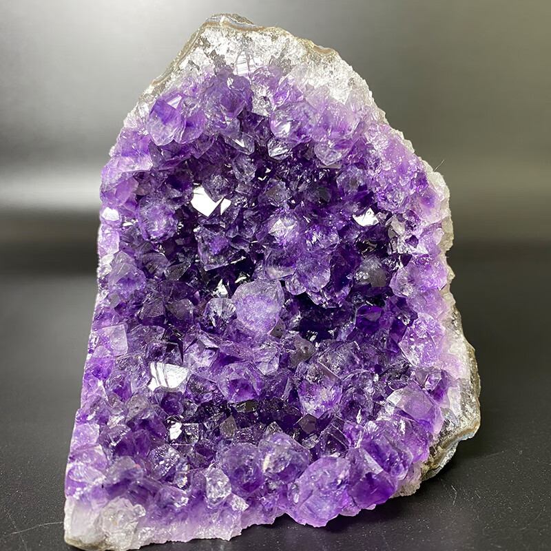 情冰天然紫水晶原石乌拉圭紫晶簇紫晶洞聚宝盆摆件紫水晶小洞100g