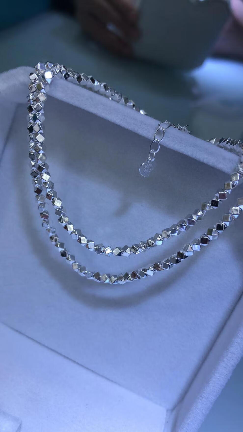 足银项链990独特碎银子项链银碎银几两设计感小众气质锁骨链黄 足银