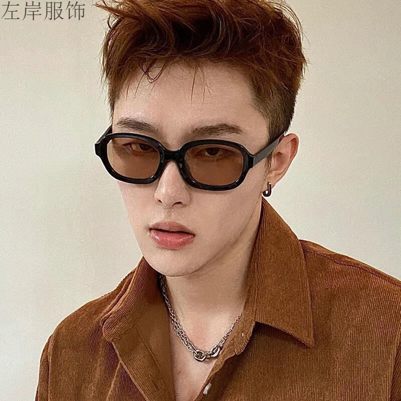 茶色墨镜男士开车ins网红大脸街拍潮流复古太阳眼镜ff升级高清加强黑