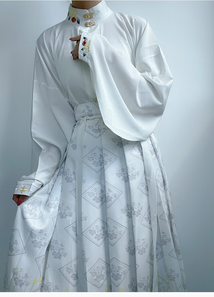 汉元素jk曹州莘月汉服女【花朝月夕】明制立领对襟短衫百褶裙汉元素