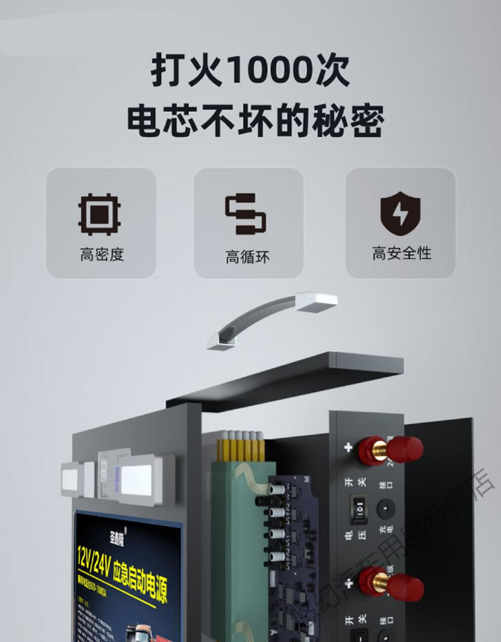 汽車應急啟動電源12v24v貨車強起搭電大容量救援電瓶打火起動電源接反