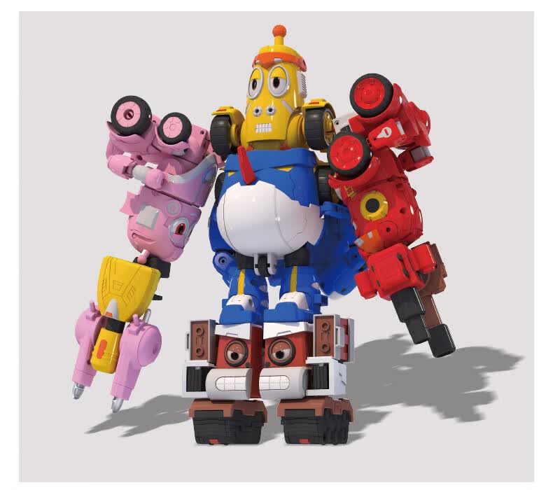 larva爆笑虫子机甲玩具变形合体玩偶机器人机甲战队黄小憨套装儿童红