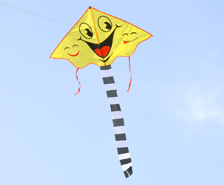 好飞笑脸风筝 情侣风筝 儿童卡通风筝 新款易飞三角风筝大型成人 小号