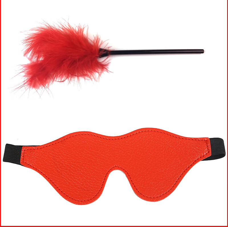 成人情趣性用品男用女用眼罩皮革手铐7件套另类玩具黑色