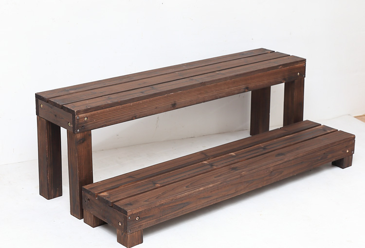 帝斯 碳化防腐木长条椅公园椅阳台长椅公园凳户外休闲椅实木长凳条凳