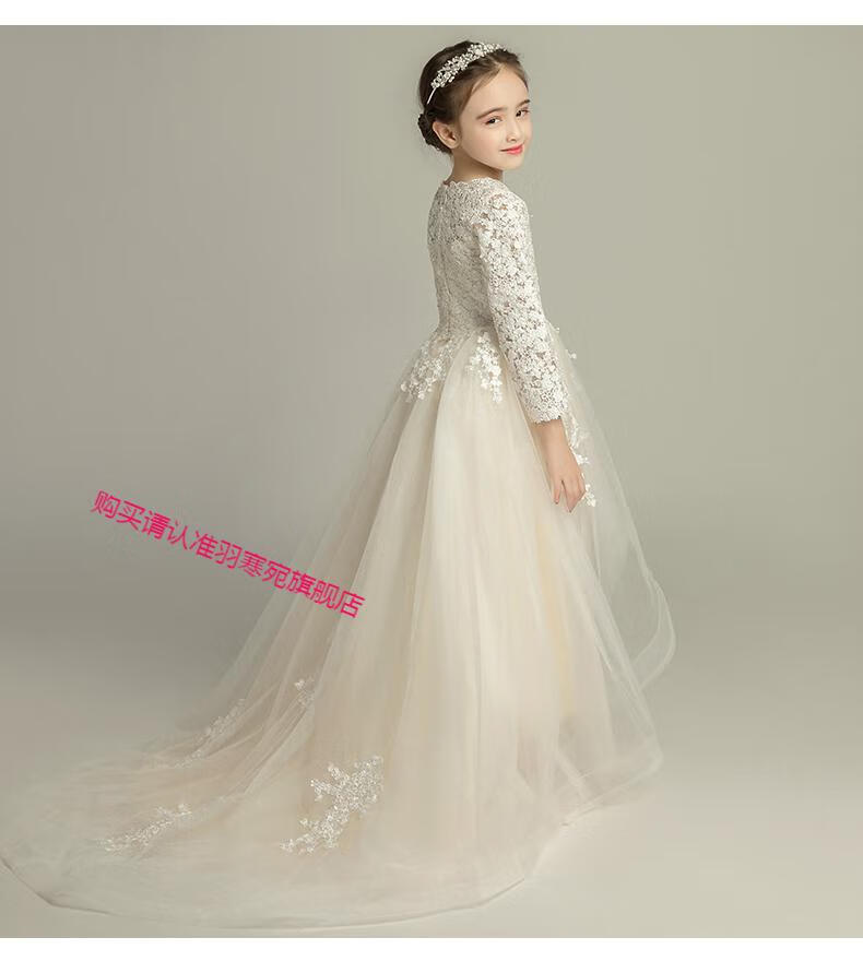 羽寒宛&高档奢华品牌甜美童装3-14岁女孩儿童礼服拖尾公主裙女童蓬蓬