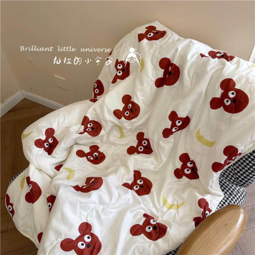 澳颜莱原创饼干小熊被子可爱卡通软乎乎办公室午休空调被盖被单人薄被