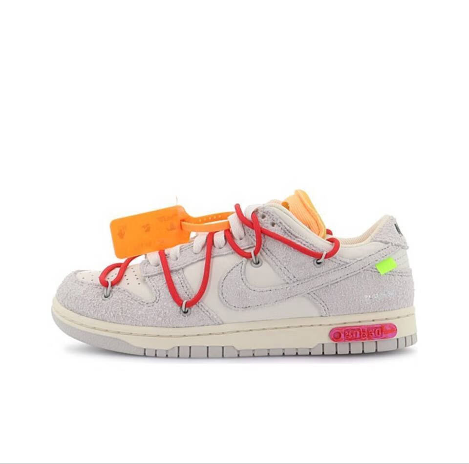 旗舰官方同款 x dunk low the 50 ow联名款红鞋带男女运动休闲滑 玫红