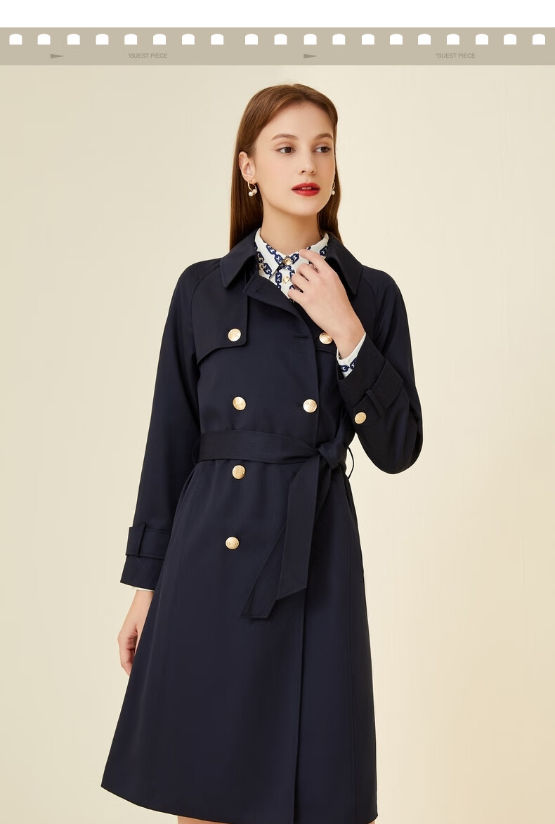 scofield风衣女中长款春季女士英伦风高端气质外套女百搭 酒红色 160