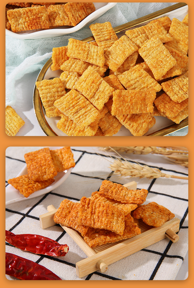 津门锅烧津味锅巴酥脆大米手工锅巴膨化咸蛋黄小龙虾烧烤味烧烤味4袋