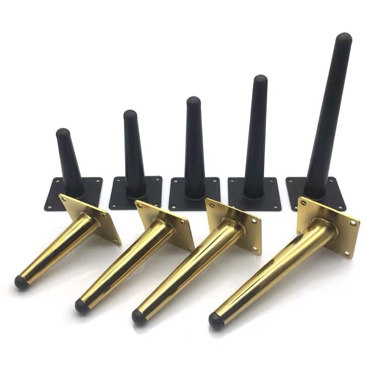 定制轻奢金色铁加厚沙发腿床头柜电视柜脚茶几脚配件五金底脚柜子腿15