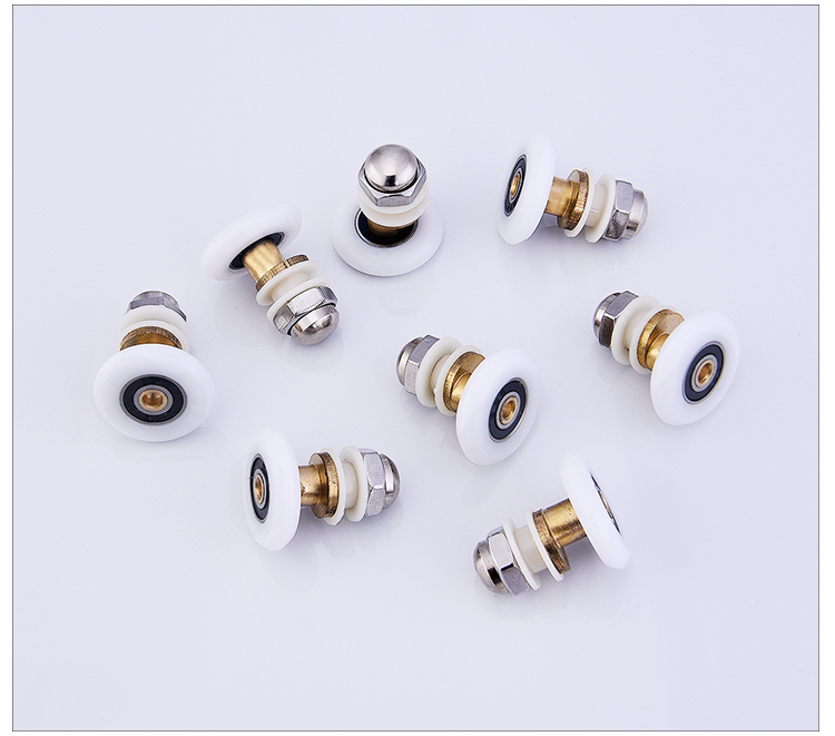 淋浴房滑轮老式滑轮圆弧浴室玻璃门移门滑轮配件上轨道吊滑轮滚轮猛仲