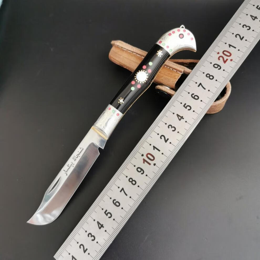 英吉沙手工小刀 银柄轴承钢手工锻锻造鸽子头烤肉刀水果刀 银柄轴承钢