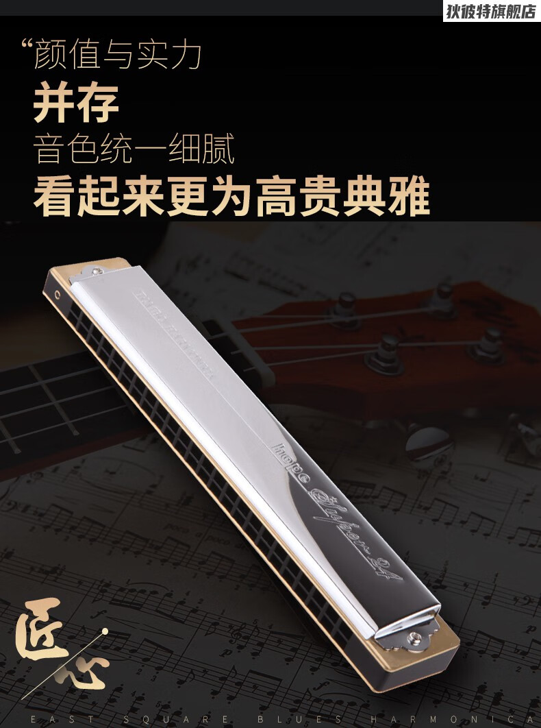品质好物高档日本原装tombo通宝6624s复音口琴演奏c调初学者学生c调