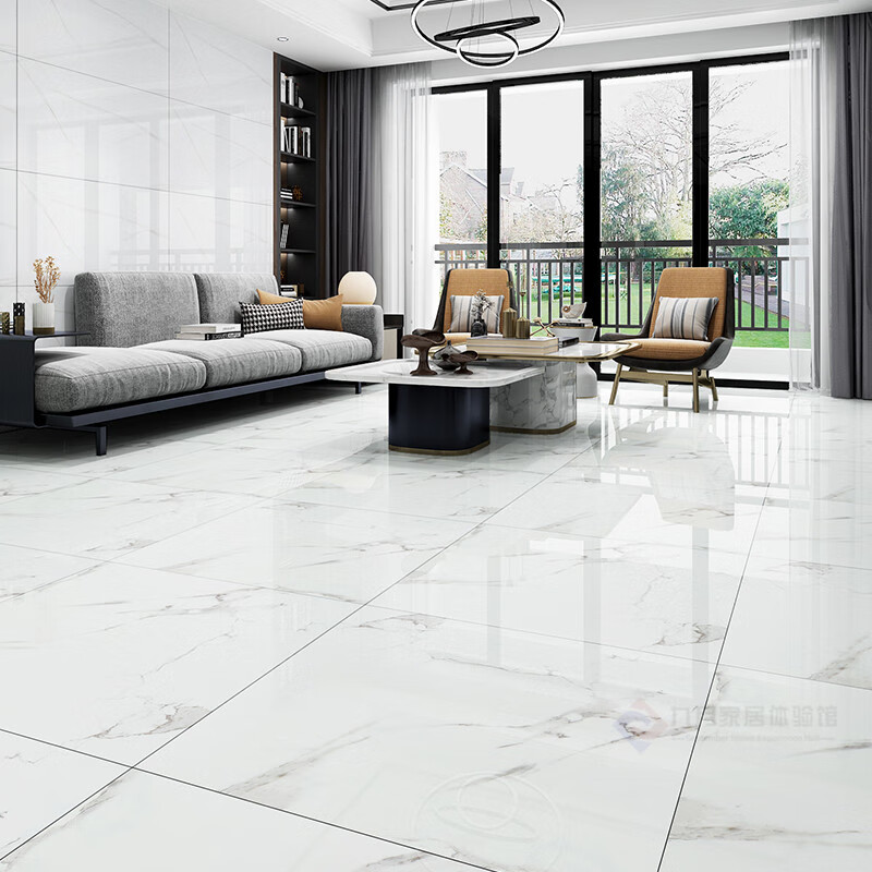 现代客厅爵士白瓷砖800x800佛山通体大理石地板砖防滑金刚石地砖负