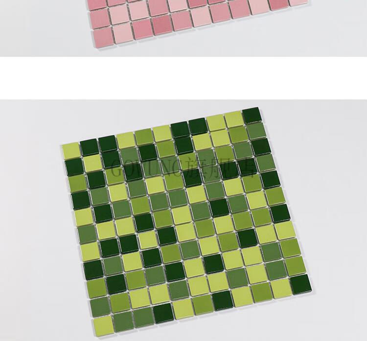 网红彩色陶瓷马赛克瓷砖粉橙黄红紫墨绿色餐厅阳台卫生间浴室墙砖xb