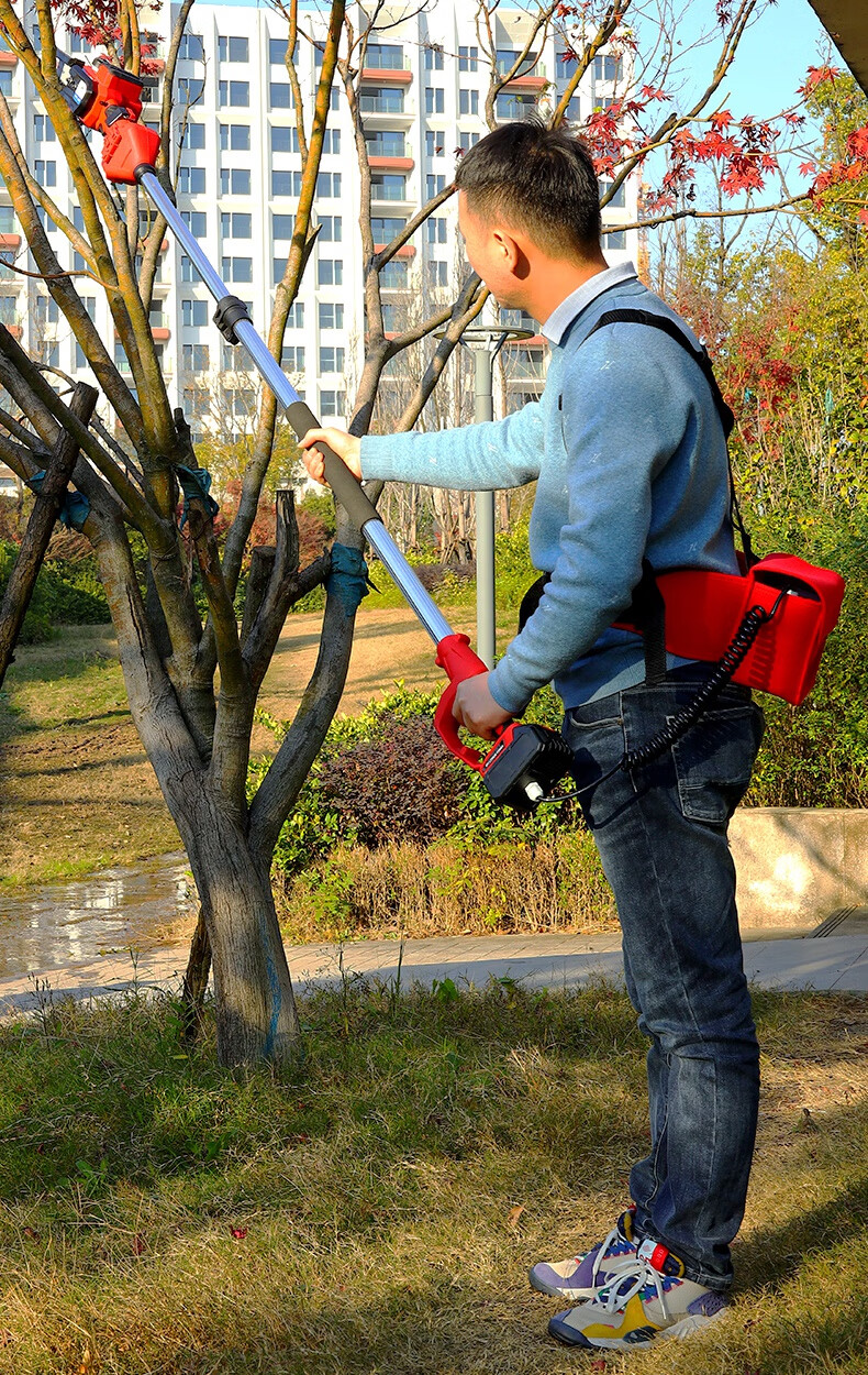 新款加长电动高枝绿篱机伸缩锯园林苗木剪枝机果树毛竹弧形修剪机d5