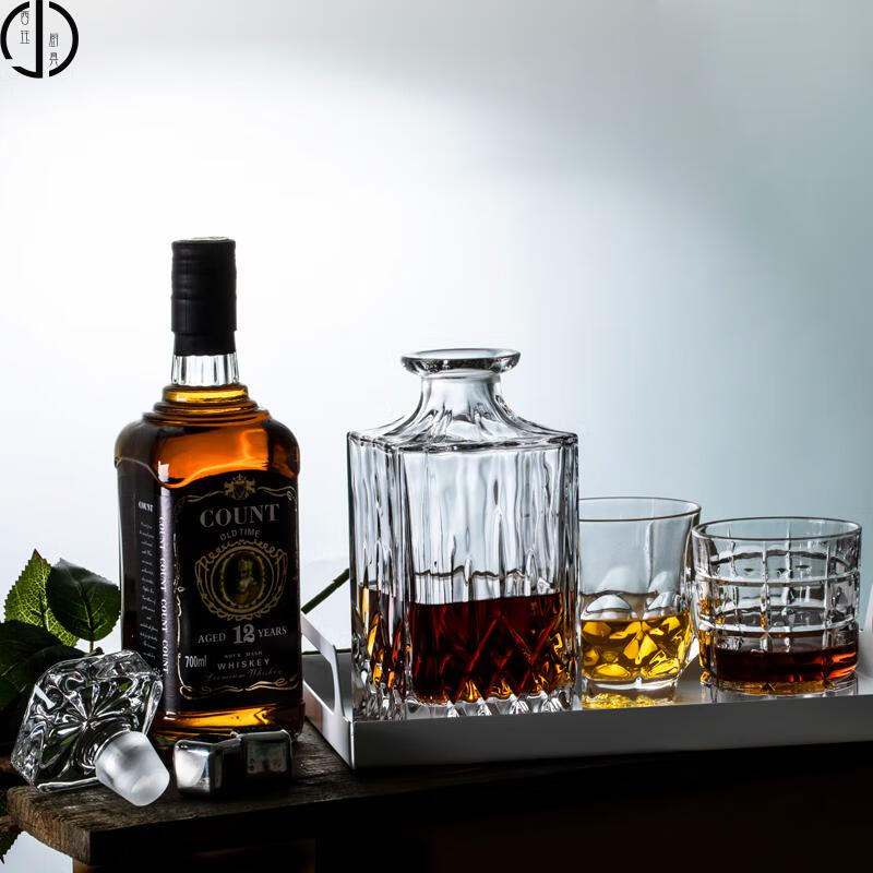 西珏威士忌酒樽家用酒壶水晶玻璃洋酒樽创意酒瓶红酒分酒器装饰摆件品