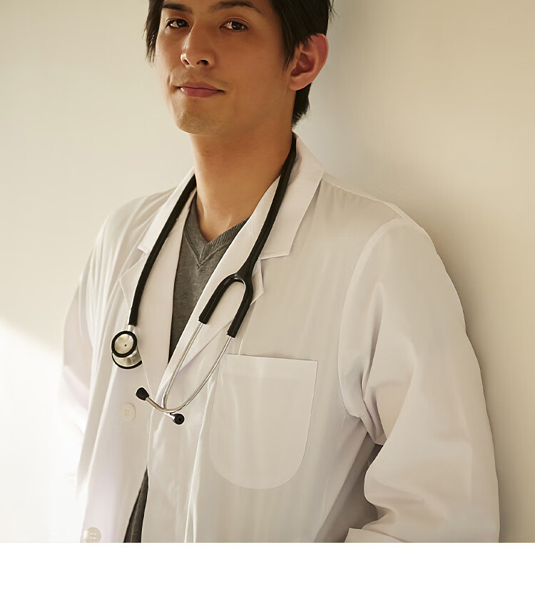 罗蒙旗舰官方店白大褂男医生工作服长袖实验服研究生棉冬季医院美容院